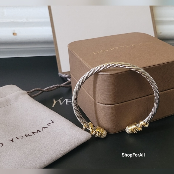 David Yurman Silver and Gold Cable Bracelet - Picture 3 of 13